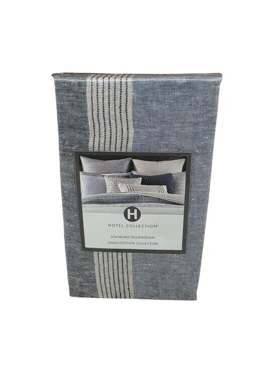 Hotel Collection Other - Hotel Collection Blue Stripe Linen Standard Pillow Sham 20 x 28